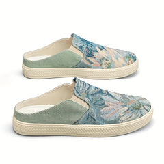 Men's Flower Print Slip On Loafer Shoes Casual Anti Skid Walking Shoes