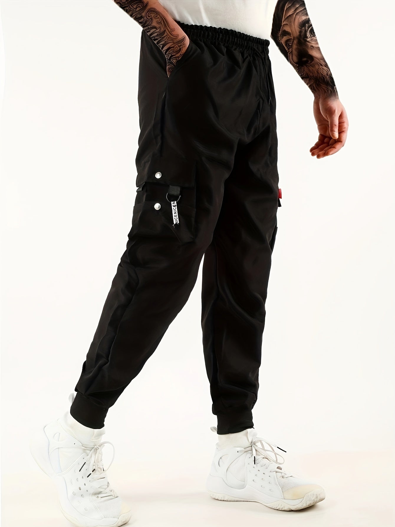 Flap Pockets Cargo Pants Men's Techwear Joggers Hip Hop Summer