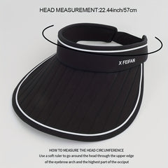 Wide Brim Ponytail Visor Hat UV Protection Sun Hat