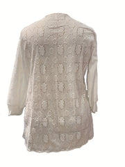 Lace Sleeve Open Front Cardigan