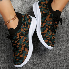 Women's Print Mesh Breathable Sports Shoes Lightweight Non slip Travel Shoes