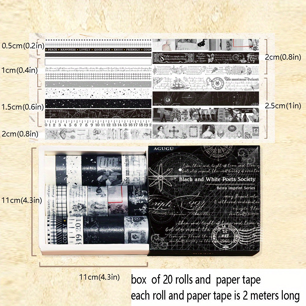 4pcs Retro Printing Diary Decorative Stickers