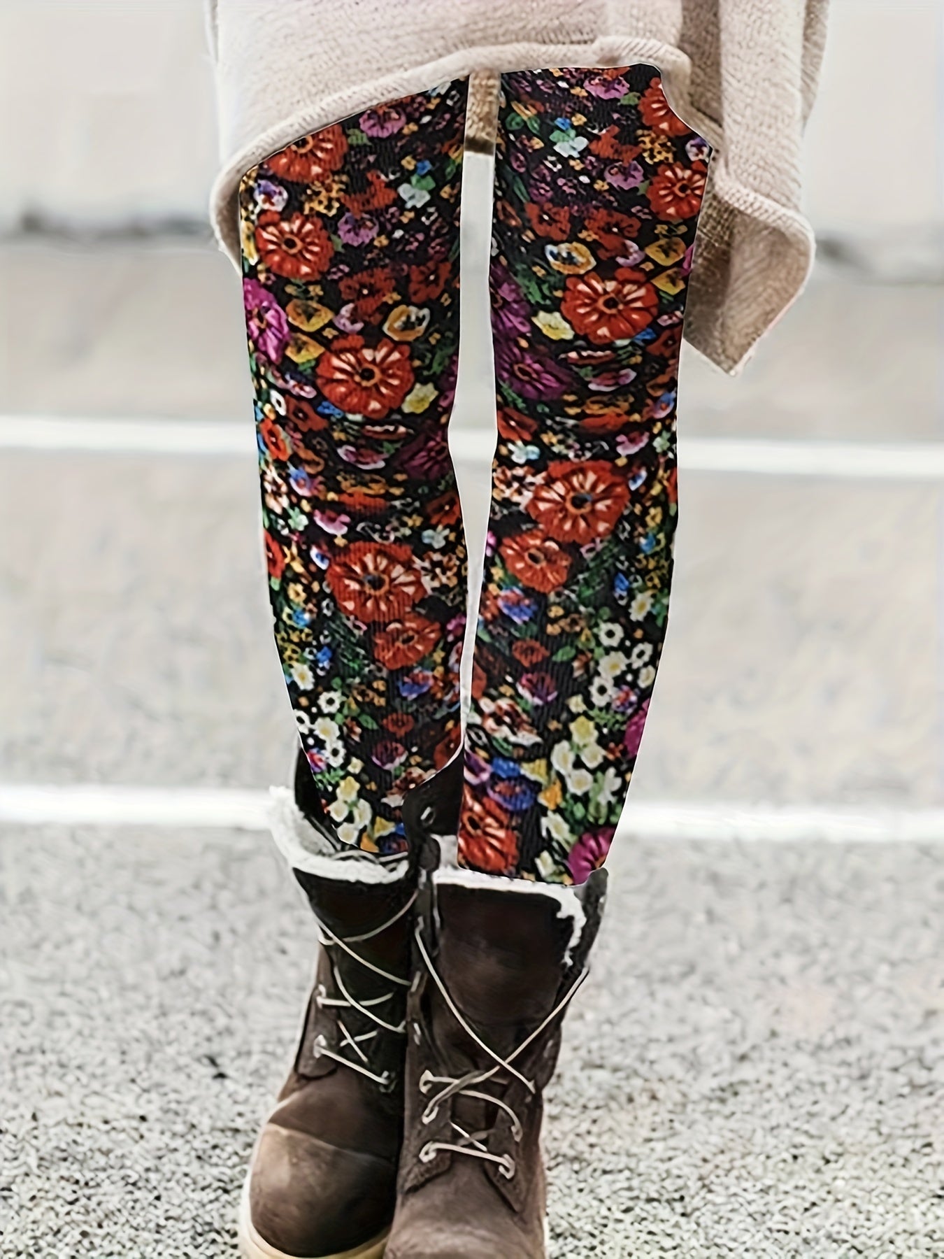 Floral Yoga Workout Pants High Stretch Leggings Women's Activewear