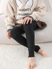 Girls Plush Warm Winter Legging Solid Tight Pant Kids Clothes