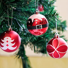 9pcs Santa Claus Print Xmas Tree Pendant