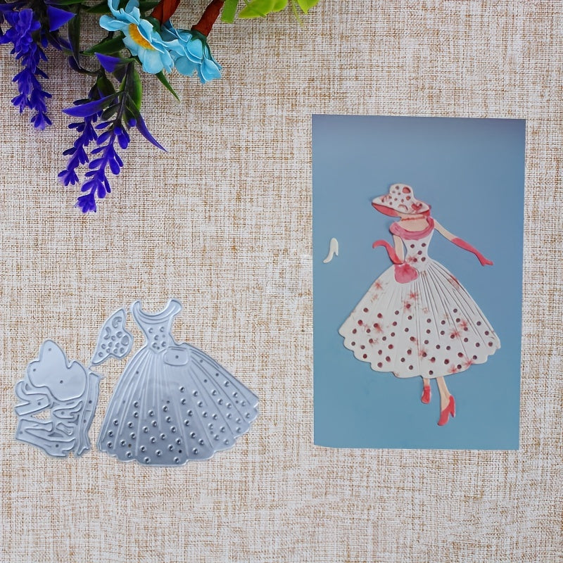 1pc Woman Dress Steel Cutting Dies Stencil for DIY Scrapbooking Crafts