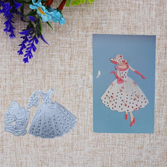 1pc Woman Dress Steel Cutting Dies Stencil for DIY Scrapbooking Crafts