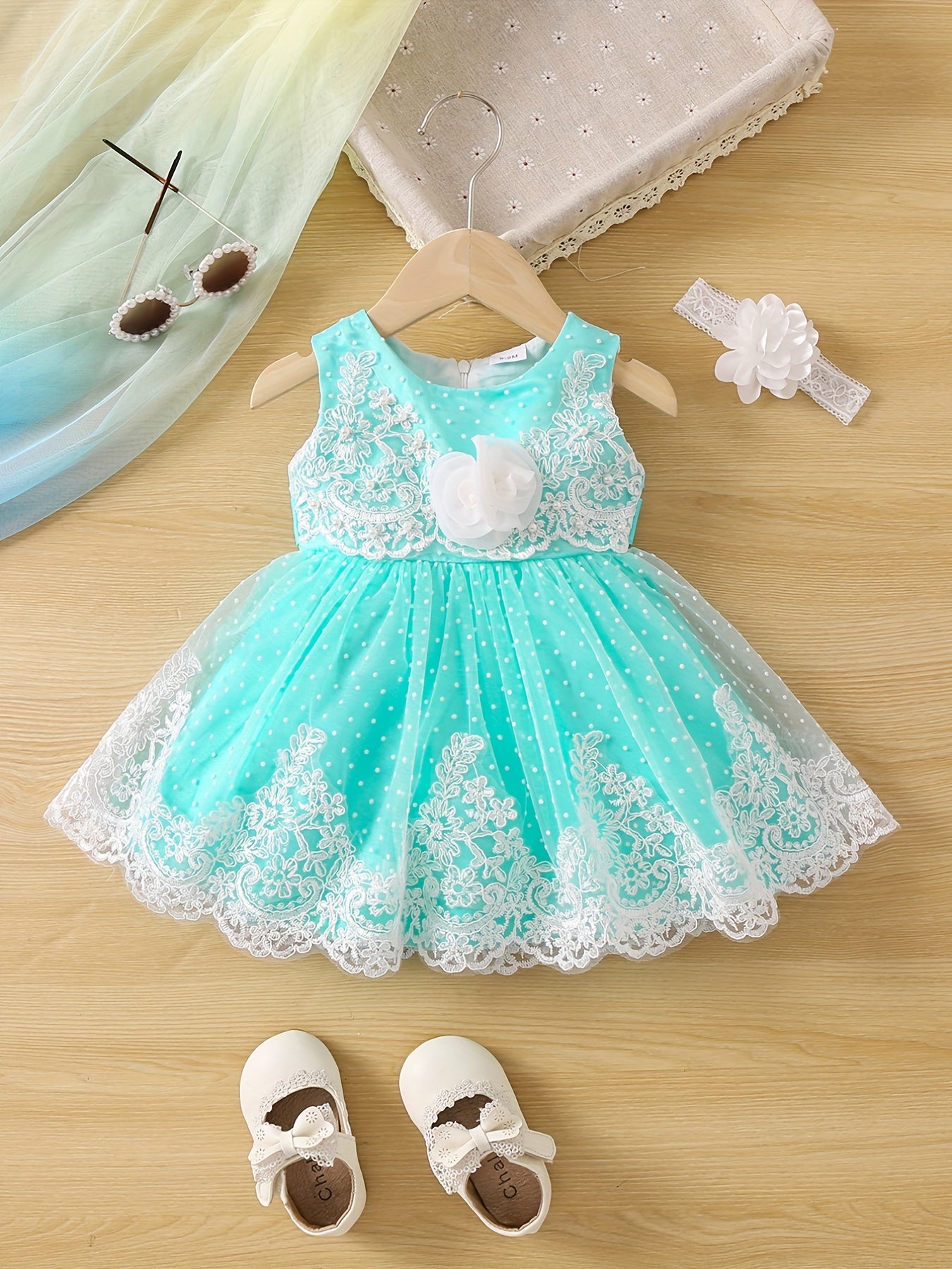 Baby Girl Fancy Princess Dress Floral Mesh Casual Tank Dres Party Dress