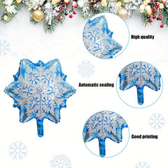10pcs Large Snowflake Foil Balloons Christmas Snowflake Balloons