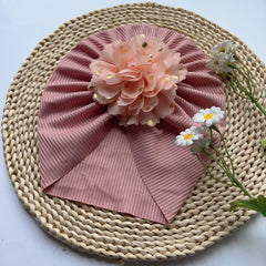 Baby Girls Sweet Brimless Hats Soft Flowers Decor Head Wrap