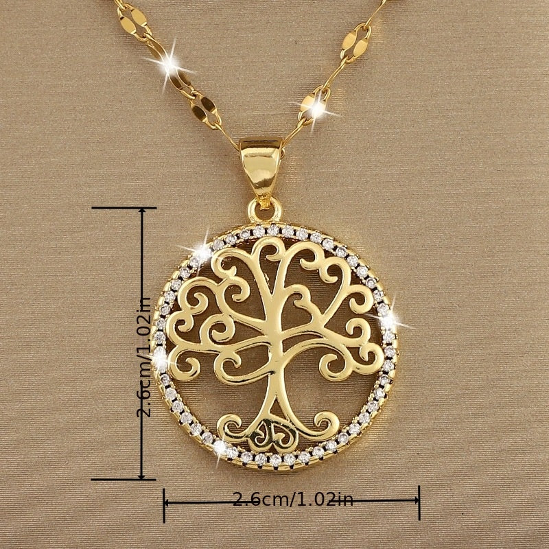 Girl's Hollow Celtic Tree Of Life Pendant Necklace