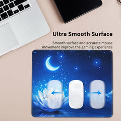 Lotus Pattern Mouse Pad 24x20cm Non-slip Rubber Stitched Edge