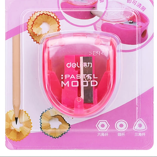 Durable Plastic Pencil Sharpener for School & Office Use with Pencil Holder