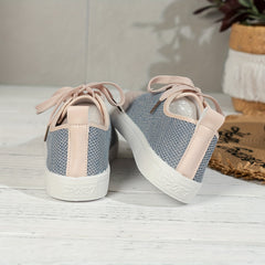 Women's Breathable Knit Sneakers Casual Lace Up Outdoor Shoes