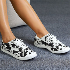 Panda Pattern Flat Shoes Womens Casual Lightweight Soft Walking Shoes
