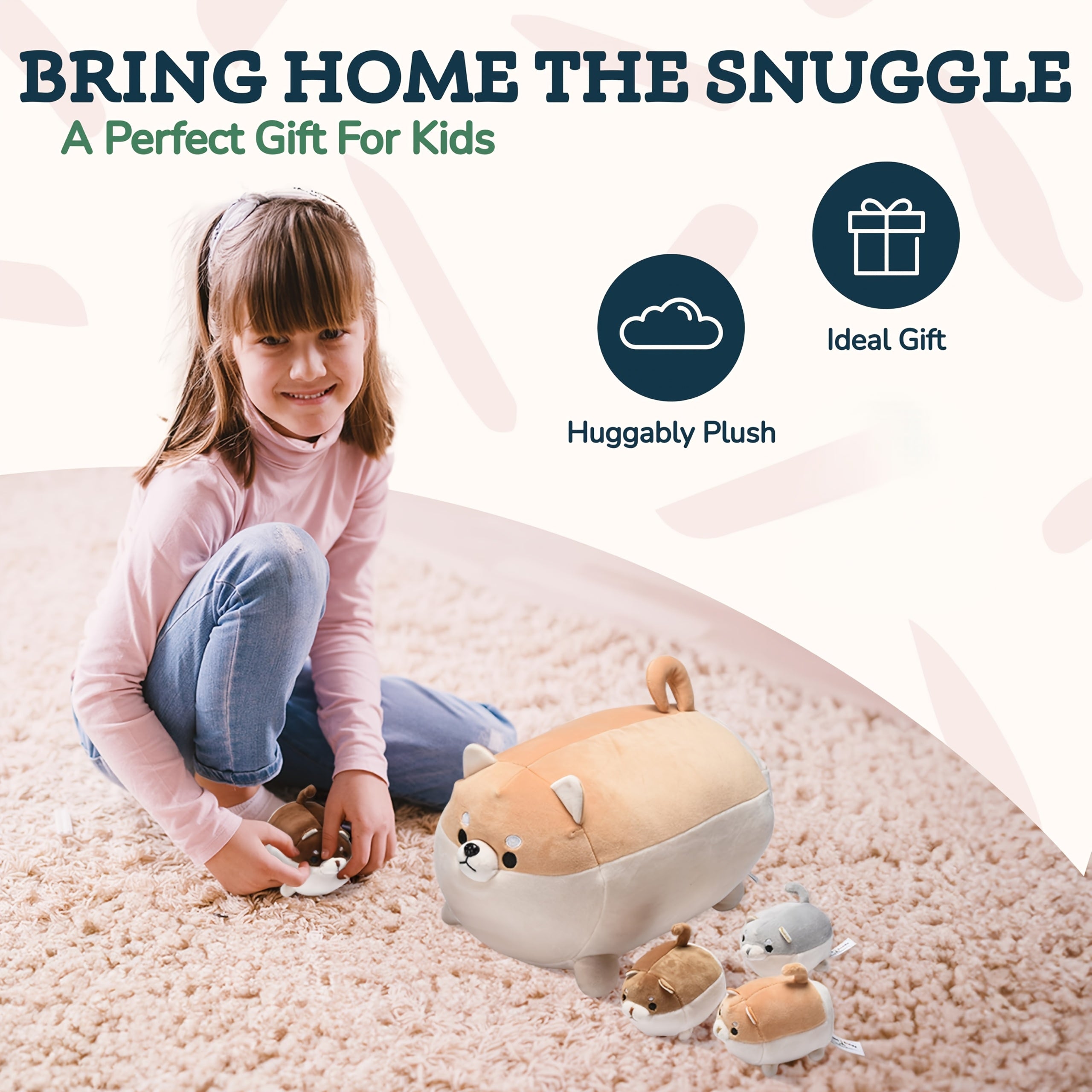 Corgi Mommy and 4 Puppies Plush Set