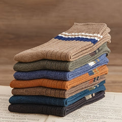 Men's Mid Calf Winter Socks, Anti-odor & Sweat-Absorbing, US7.5-9.5