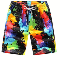 Multicolor Quick drying Mesh Lining Drawstring Swim Trunk Men's Swimwear Pants