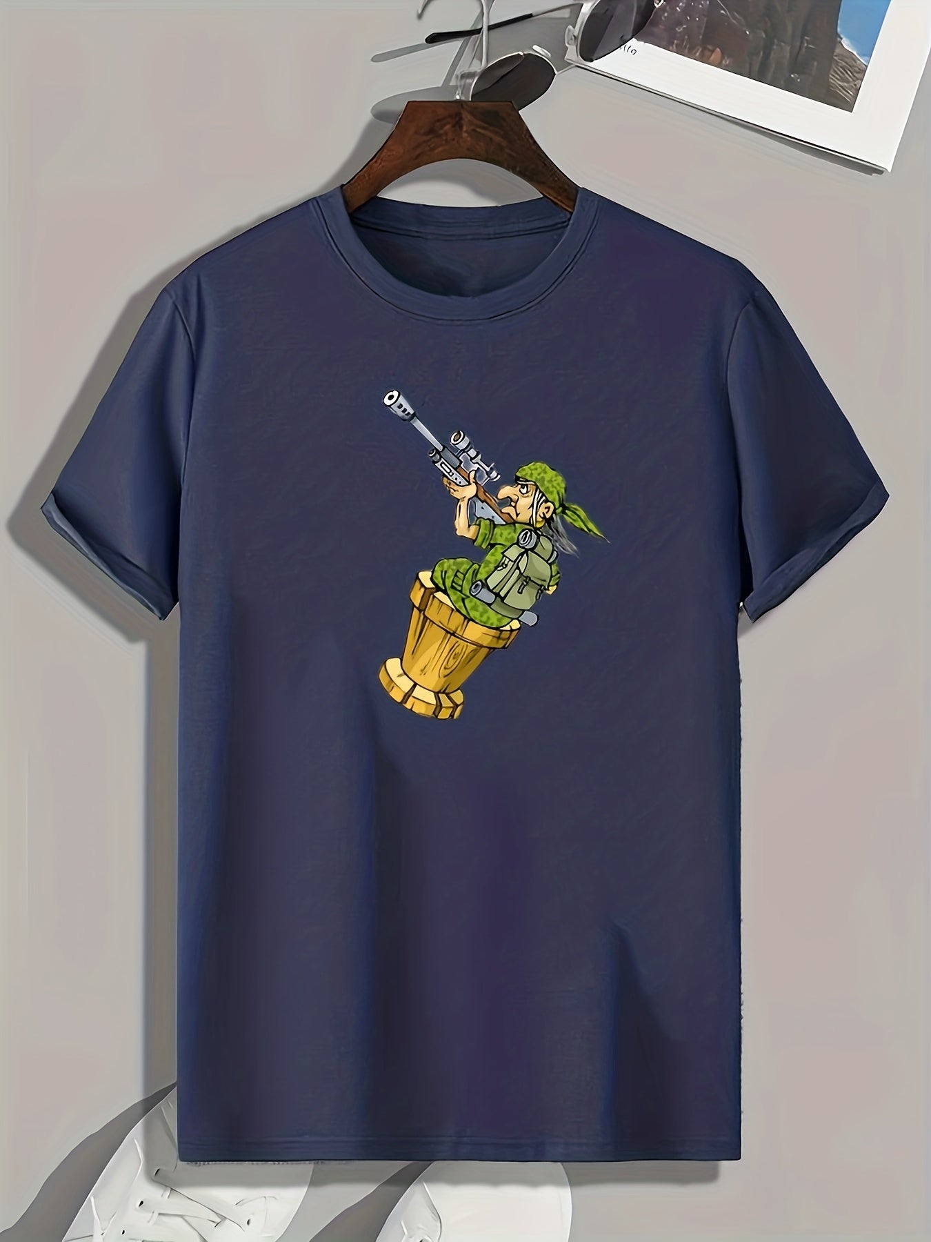 Hunter Print Men's Graphic T-shirt for Summer