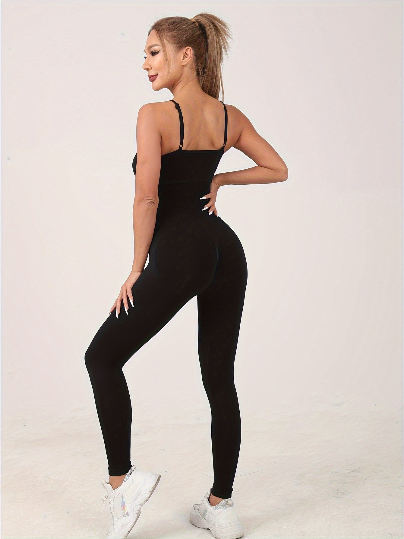 Quick Dry Round Neck Sports Cami Jumpsuit
