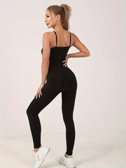 Quick Dry Round Neck Sports Cami Jumpsuit