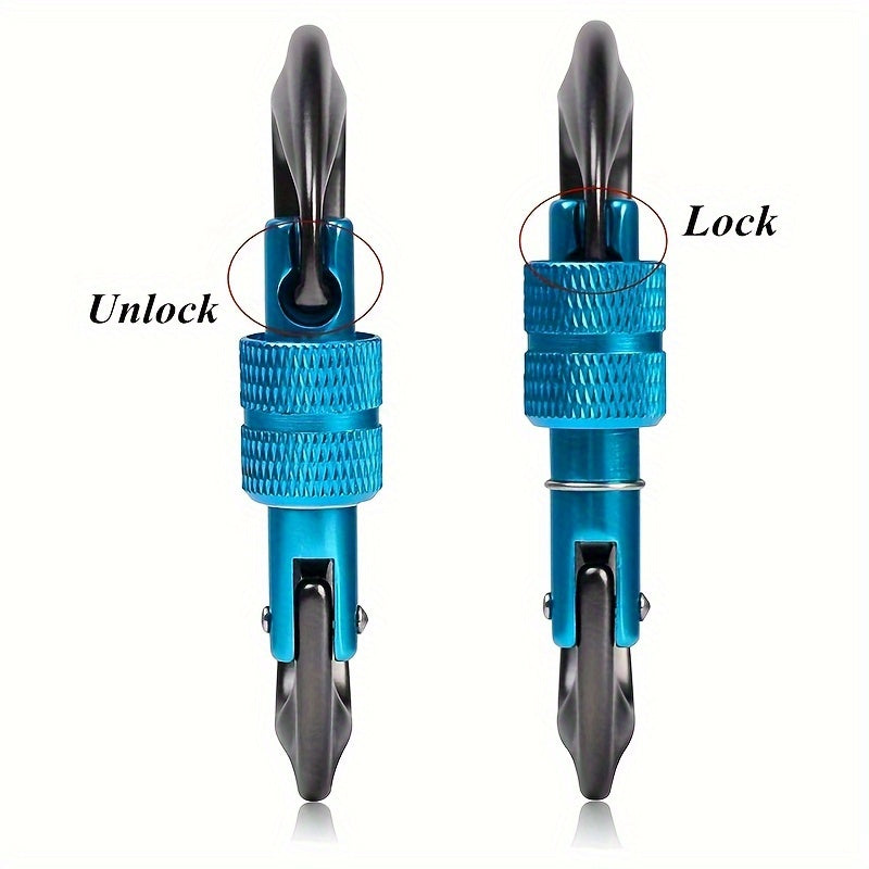 1pc 12KN Locking Alum. Carabiner Clips D Ring Hook Keychain for Hammock Hiking