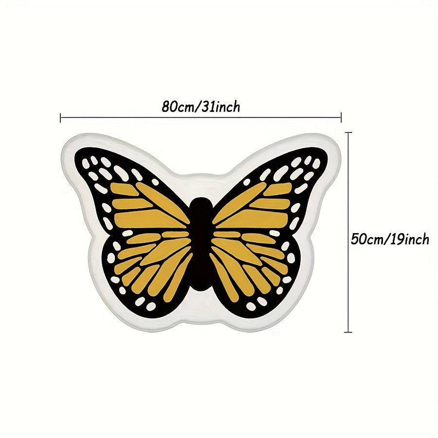 Butterfly Floor Mat for Home Decor, Washable Carpet for Office, Year Decor