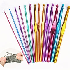Aluminum Crochet Hooks Knitting Needles Craft Yarn Set