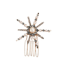 Sunflower Rhinestone Pearl Hair Comb Golden Hairpin Bridal Wedding Accessories