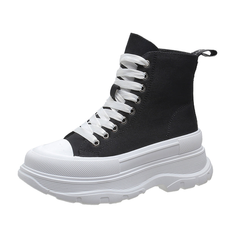Chunky Colorblock Lace Up Sneakers High Top Women's Shoe