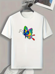 Men's Butterfly Print Sports T-shirt - Outdoor Fitness Clothing