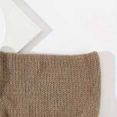 Gray Cat Ears Knitted Beanie Lightweight Knit Hat Elastic Windproof Skull Hat