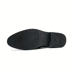 Men's Apron Toe Textured Dress Loafer Shoes Non slip Slip On Shoes