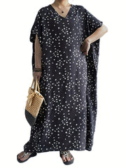 Floral Print V Neck Tank Dress Plus Size