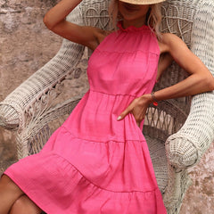 Ruched Sleeveless Dress Tiered Women's Clothing