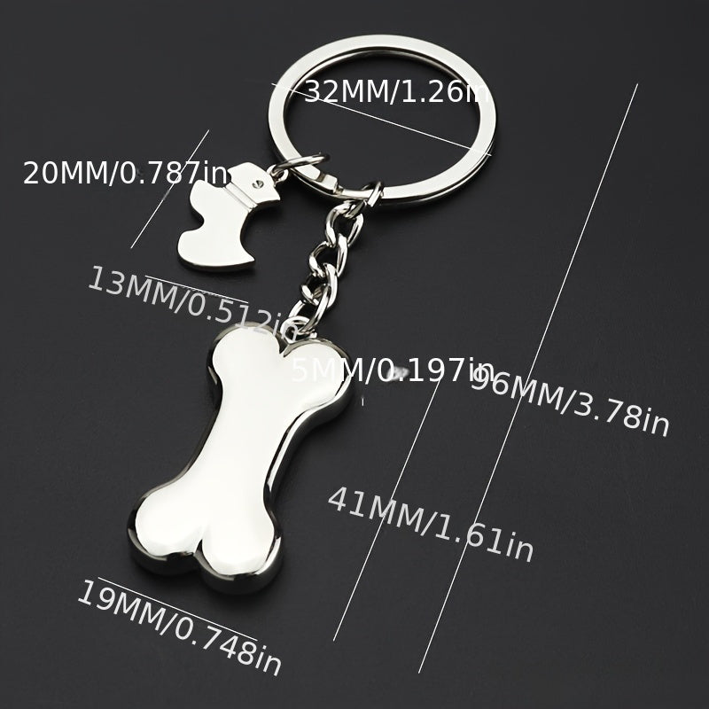 Poodle Dog Bone Key Chain Cute Car Key Pendant