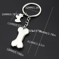 Poodle Dog Bone Key Chain Cute Car Key Pendant