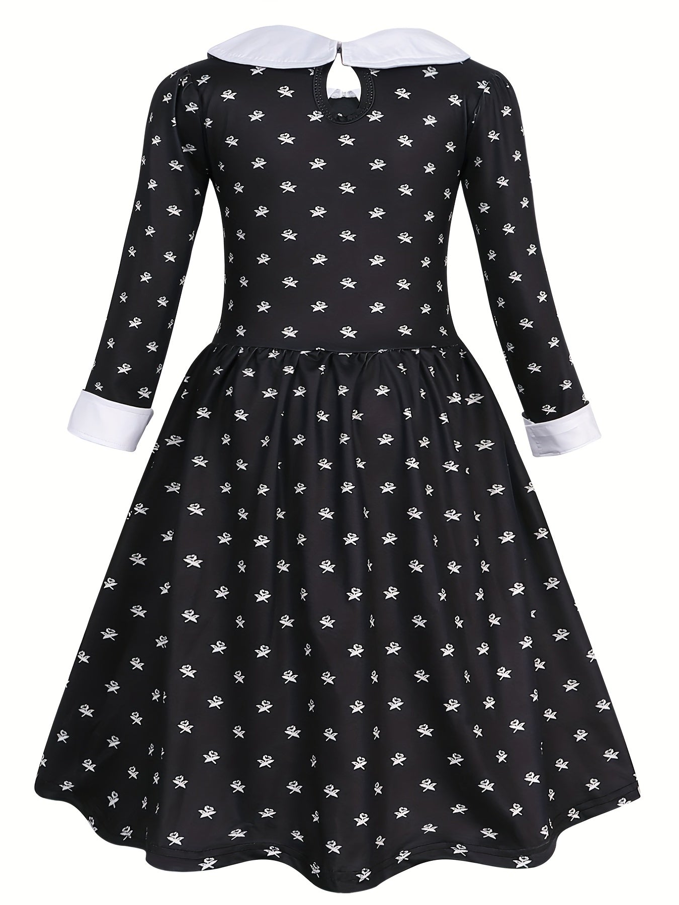 Girls Long Sleeve Button Casual Dress for Spring
