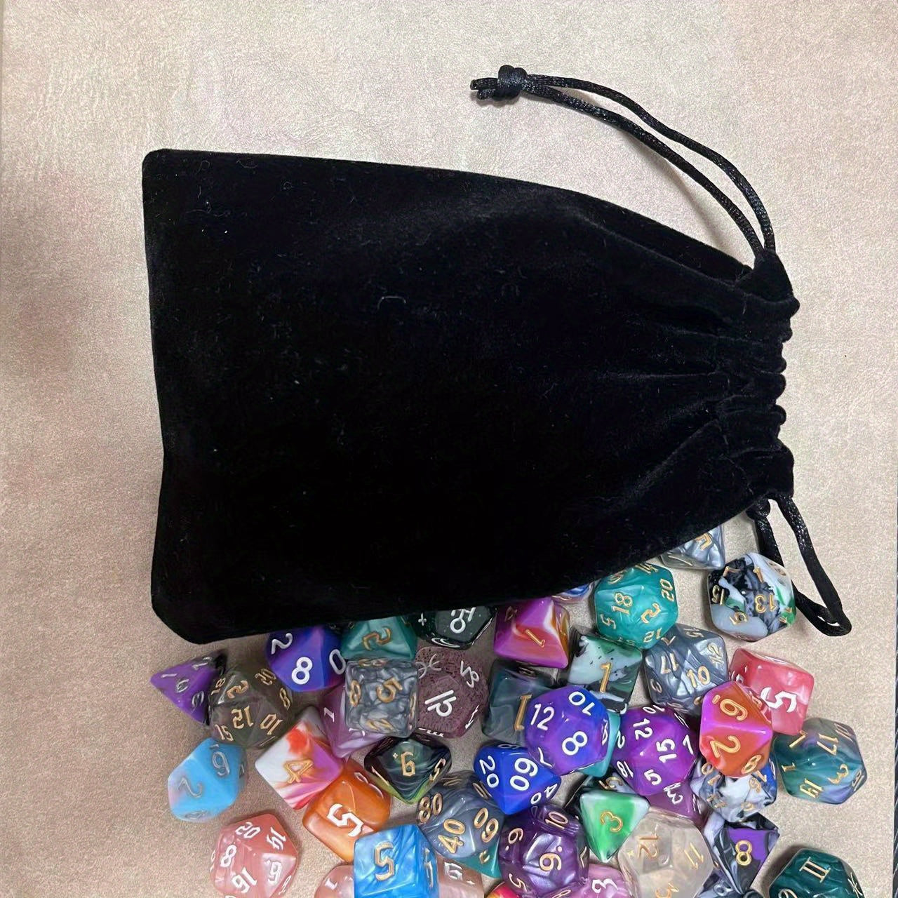 Small Dice Bag with Drawstring Closure - Holds 100 Polyhedral Dice