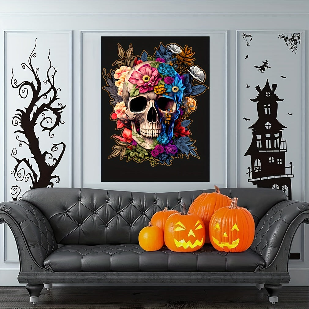 Halloween Skull Canvas Painting Frameless Decorative Wall Art Picture