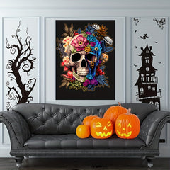 Halloween Skull Canvas Painting Frameless Decorative Wall Art Picture