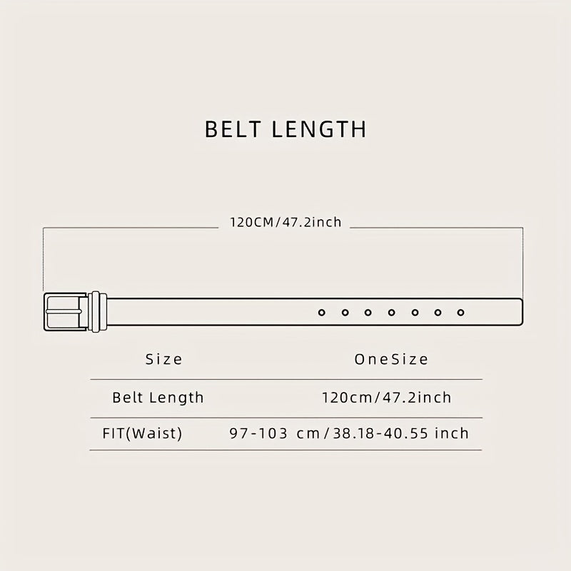 Men's Square Pin Buckle Leather Belt