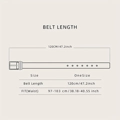 Men's Square Pin Buckle Leather Belt