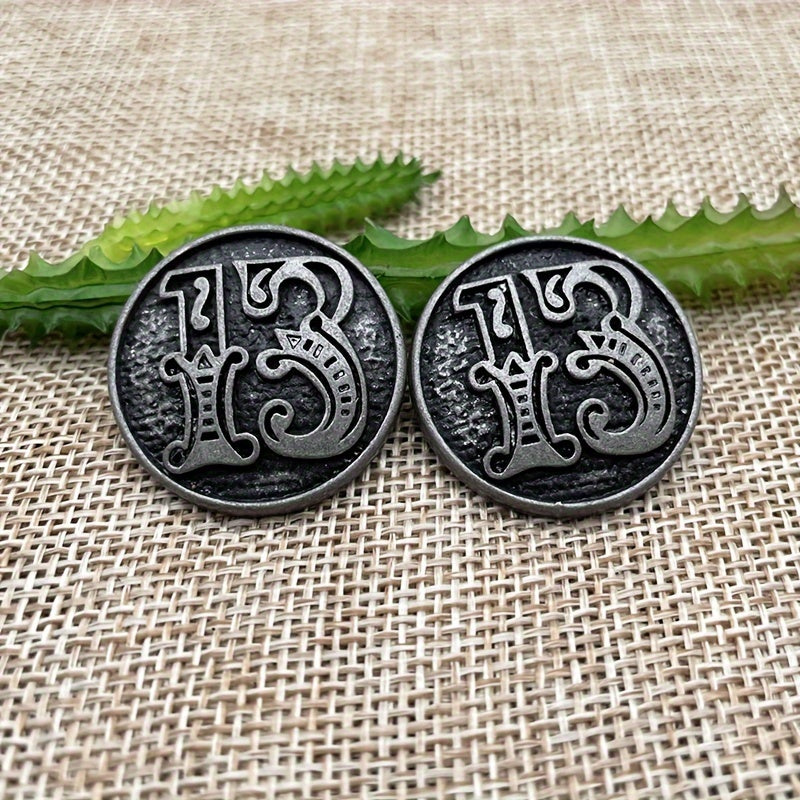 Set of 2 DIY Number 13 Pattern Golden Metal Buckles for Bags and Leather Goods