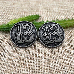 Set of 2 DIY Number 13 Pattern Golden Metal Buckles for Bags and Leather Goods