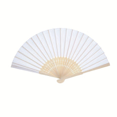 24pcs Paper Fans with Bamboos for Wedding Party Home