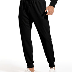 Waffle Pattern Drawstring Sweatpants Loose Fit Pants Men