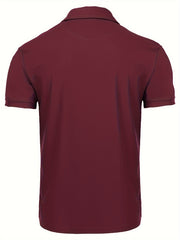 Men's Casual Solid Lapel Short Sleeve Shirt
