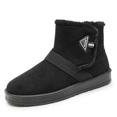 Solid Round Toe Snow Boots Plush Inner Thick Sole Platform Ankle