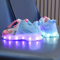 Girls' LED Light Up Sneakers USB Charging - Assorted Col